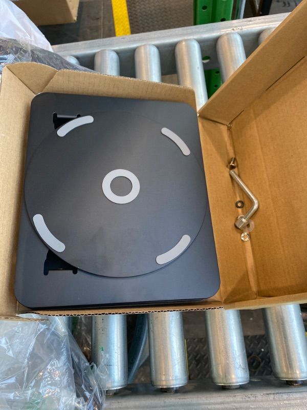 Photo 1 of ***MISSING PIECES*** ***READ CLERK NOTES*** ivoler Adjustable Laptop Stand with 360° Rotating Base, Ergonomic Laptop Stand for Desk, Foldable & Portable Laptop Riser, Suitable for Collaborative Work, Fit MacBook Laptops up to 16 inches[Black]