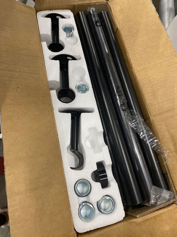 Photo 1 of *MISSING PARTS UNKNOWN*
YaFex Heavy Duty Curtain Rod 32-150 Inch, 1 Inch Adjustable Black Curtain Rods for Windows, Extra Long Window Treatment Rods with Aluminium Finials, Easy Installation