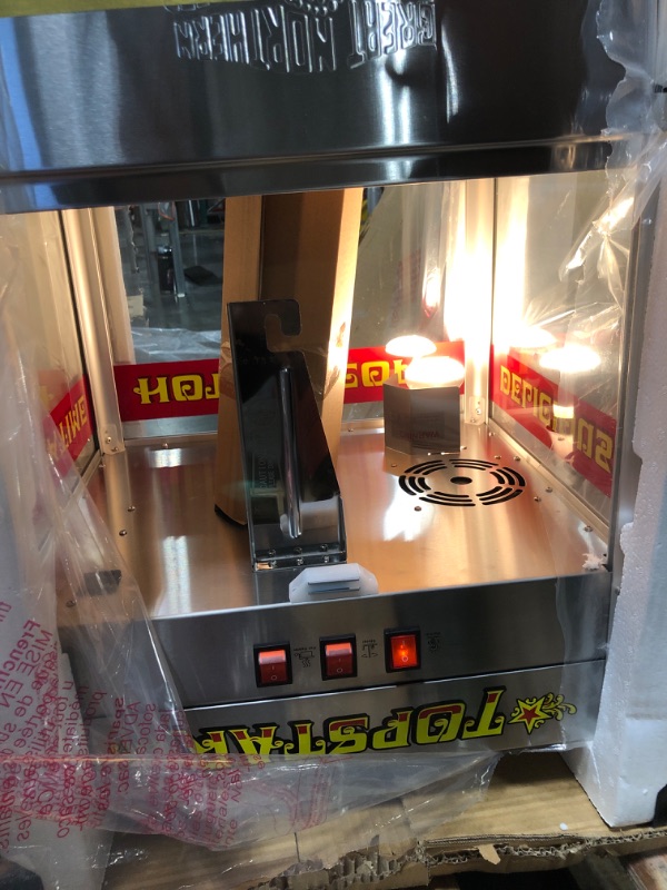 Photo 1 of ********It turns on perfectly.*********** Top Star Popcorn Machine - 12oz Stainless-Steel Kettle, Reject Kernel Tray, Warming Light, and Accessories by Great Northern Popcorn (Red and Yellow)