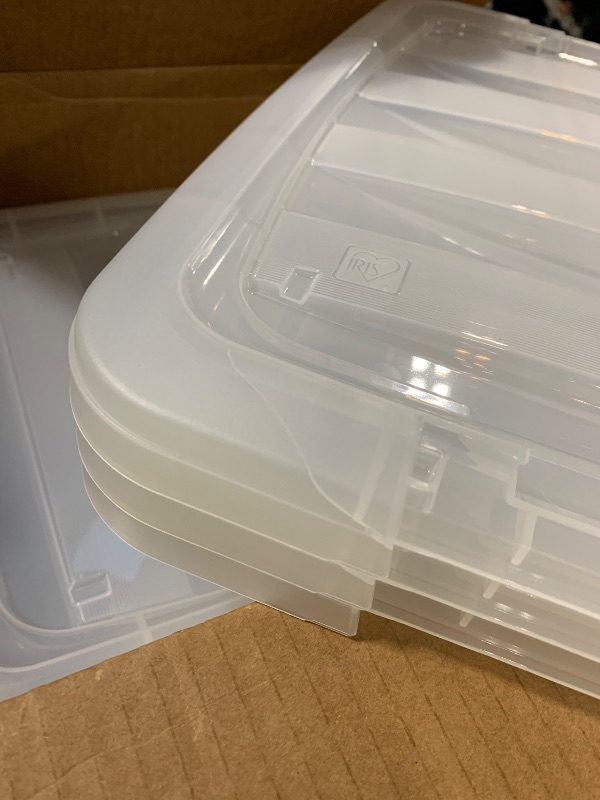 Photo 1 of ****SOME MAY BE CRACKED****IRIS USA 19 QT Plastic Storage Box with Lid and Latches - 6 Pack - BPA-Free, See-Through Organizing Solution, Durable Nestable Stackable Containers, Secure Pull Handle - Clear