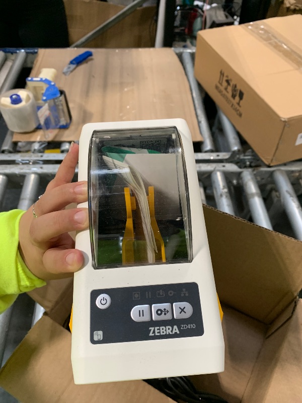 Photo 1 of **White** Zebra - ZD410 Direct Thermal Desktop Printer for labels, Receipts, Barcodes, Tags, and Wrist Bands - Print Width of 2 in - USB, Bluetooth, and Wifi Connectivity - ZD41022-D01W01EZ (Renewed)