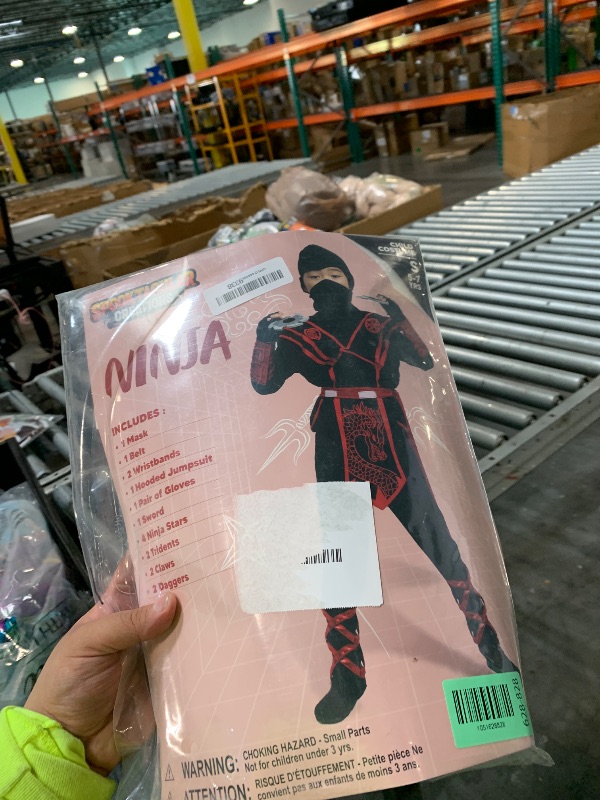 Photo 1 of ***missing wepons**Spooktacular Creations Halloween Ninja Costume Kids, Black Red Ninja Dragon Jumpsuit Set, Boys Halloween Costume for DressUp and RolePlay Party (Small, 5-7 yrs)