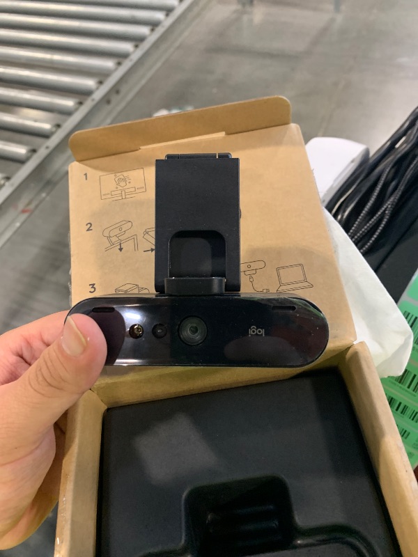 Photo 1 of Logitech Brio 4K Webcam, Video Calling, Noise-Cancelling mic, HD Auto Light Correction, Wide Field of View, Works with Microsoft Teams, Zoom, Google Voice, Google Meet, PC/Mac/Laptop/MacBook/Tablet