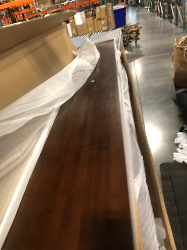 Photo 4 of Merax King Size Bamboo Platform Bed, Mid-Century Modern Bed Frame with Tall Headboard, Solid Sustainable Bedframe King-Size, Wood Slat Support, No Box Spring Needed, Easy Assembly, Espresso