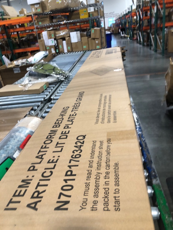 Photo 1 of Merax King Size Bamboo Platform Bed, Mid-Century Modern Bed Frame with Tall Headboard, Solid Sustainable Bedframe King-Size, Wood Slat Support, No Box Spring Needed, Easy Assembly, Espresso