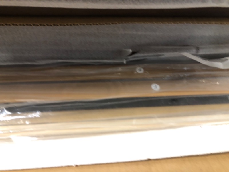 Photo 8 of Merax King Size Bamboo Platform Bed, Mid-Century Modern Bed Frame with Tall Headboard, Solid Sustainable Bedframe King-Size, Wood Slat Support, No Box Spring Needed, Easy Assembly, Espresso