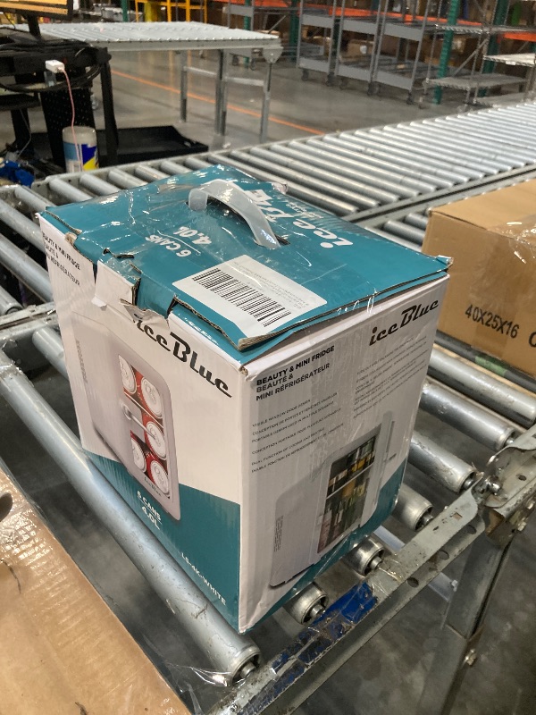 Photo 1 of **DAMAGE**
Iceblue Skincare Fridge with Viewing Window, 4L Compact Small Fridge for Bedroom, Car, Office & Dorm, Mini skincare fridge for Beauty Essentials & Beverages(White)