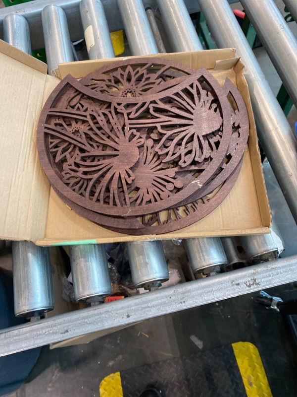 Photo 1 of ***MINOR DAMAGE*** Jetec 5 Pcs Moon Phase Wall Hanging Decor Art Above Bed 10.6" H Boho Moon Phase Wood Wall Pediment Ornament for Living Room Bedroom Home Decoration Room Apartment Bar(Brown)