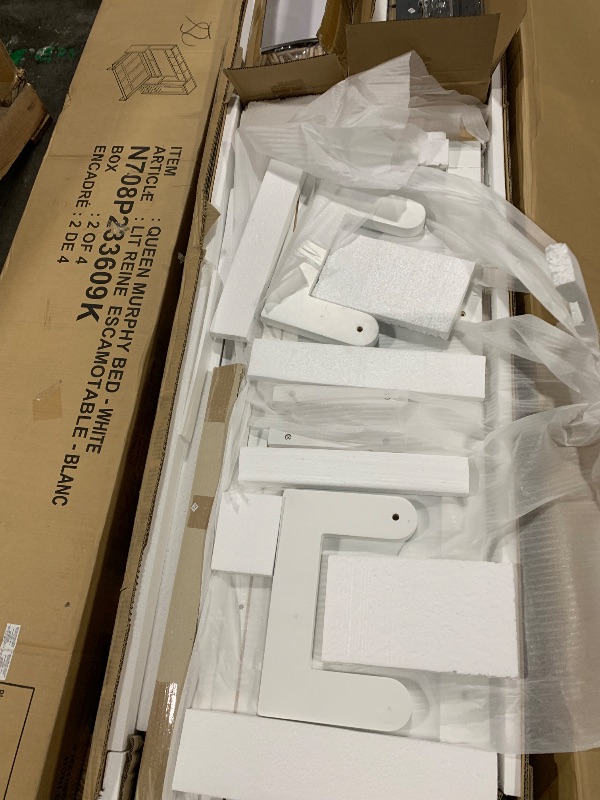 Photo 1 of ***Multiple Boxes*** ***Pick Up With Truck*** Ball & Cast Queen Size Murphy Bed Wall Chest with Closet and Storage Drawers,Wood Hideaway Platform Bedframe can be Folded,Easy Assembly,for Kids Bedroom,Student Dorms,White