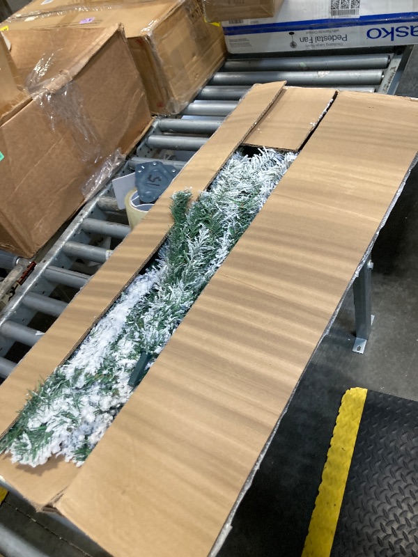 Photo 1 of ***missing hardware*** Nearly Natural 4ft. Flocked Rock Springs Spruce Artificial Christmas Tree