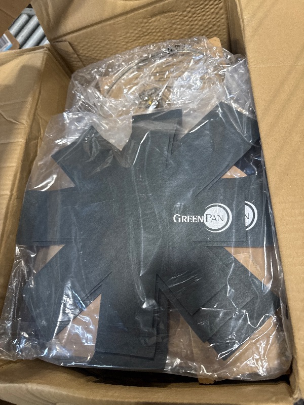 Photo 1 of ***MISSING PARTS*** GreenPan Hard Anodized Healthy Ceramic Nonstick 8 Piece Cookware Pots and Pans Set, Gold-Tone Stainless Steel Handles, PFAS & PFOA-Free, Dishwasher Safe, Oven & Broiler Safe, Charcoal