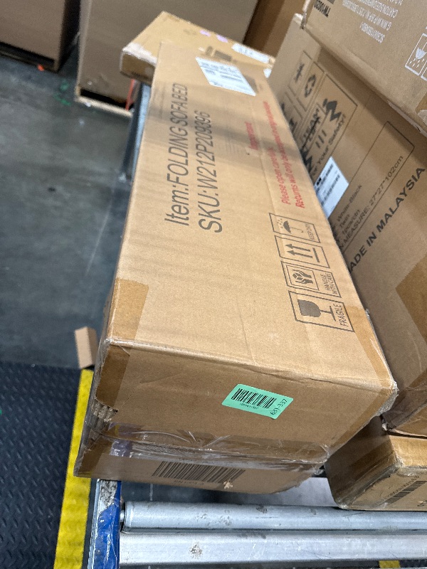 Photo 1 of ***SIMILAR PRODUCT, GREEN COLOR*** MERRTO Folding Sofa Bed, Convertible Sleeper Chair Bed with Pillows, Fold Out Chair Bed Comfy Floor Sofa for Small Spaces, All-in-One for Living Room, Bedroom, Apartment Use(Orange)