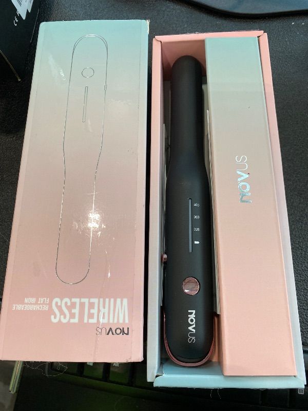 Photo 1 of **UNTESTED**
NOVUS Cordless Hair Straightener, for Fine Soft Hair/Short Hair, Portable Ceramic Hair Straightener and Curler 2 in 1, USB Rechargeable Cordless Flat Iron, Mini Size Straightener for Travel