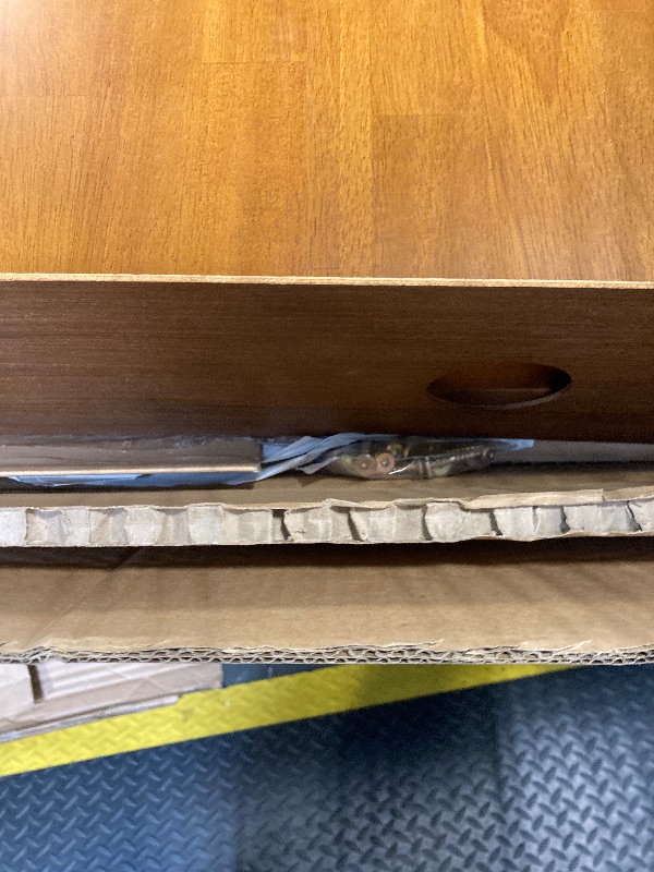 Photo 1 of ***Loose Hardware In Box*** SIMPLIHOME Draper SOLID HARDWOOD 54 Inch Wide Mid Century Modern TV Media Stand in Teak Brown For TVs up to 60 Inches, For the Living Room and Entertainment Center