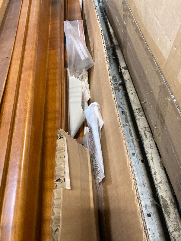 Photo 1 of ***Loose Hardware In Box*** SIMPLIHOME Draper SOLID HARDWOOD 54 Inch Wide Mid Century Modern TV Media Stand in Teak Brown For TVs up to 60 Inches, For the Living Room and Entertainment Center