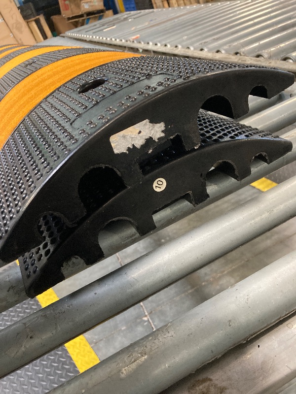 Photo 1 of ***No Hardware*** VEVOR Rubber Speed Bump (2 Pack) - 6 FT Heavy Duty 22,000 lbs Capacity for Road & Driveway, 72.8" x 12.2" x 2.2" Modular Traffic Hump, 2 Channel Floor Cord Cover for Asphalt, Concrete, Gravel