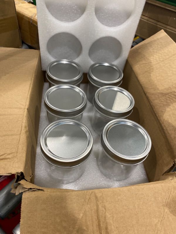 Photo 1 of [ 6 Pack] 16 oz. Wide-Mouth Glass Mason Jars with Metal Airtight Lids and Bands for 1 Pint Canning, Preserving, & Meal Prep