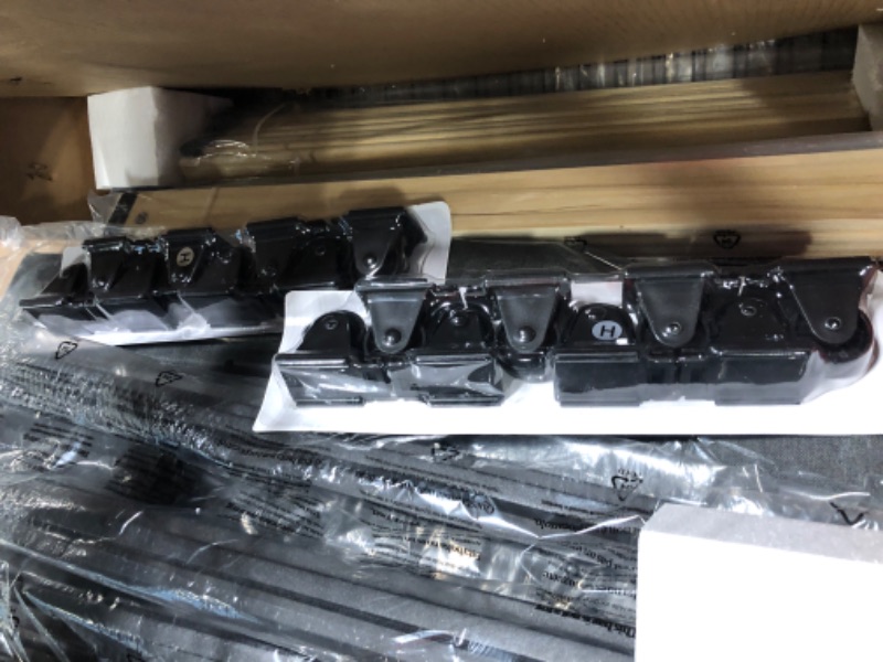 Photo 1 of ** NEW***Rolanstar Twin Bed Frame with LED Lights and Charging Station, Upholstered Bed with Drawers, Wooden Slats, Noise Free, Easy Assembly, Dark Gray