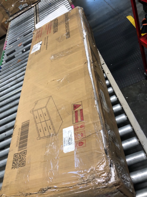 Photo 1 of ** NEW/ ONLY LARGE FURNITURE **** 3-Pieces Bedroom Dresser Two Night Stand Set, 6-Drawer Cabinet & 2 Nightstand, Mirrored Decoration High Gloss Wood Storage Chest and Bedside End Table, White