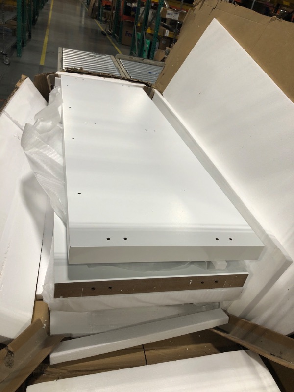 Photo 1 of ** NEW/ ONLY LARGE FURNITURE **** 3-Pieces Bedroom Dresser Two Night Stand Set, 6-Drawer Cabinet & 2 Nightstand, Mirrored Decoration High Gloss Wood Storage Chest and Bedside End Table, White