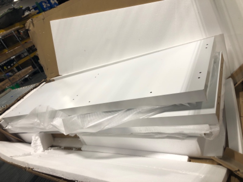 Photo 1 of ** NEW/ ONLY LARGE FURNITURE **** 3-Pieces Bedroom Dresser Two Night Stand Set, 6-Drawer Cabinet & 2 Nightstand, Mirrored Decoration High Gloss Wood Storage Chest and Bedside End Table, White