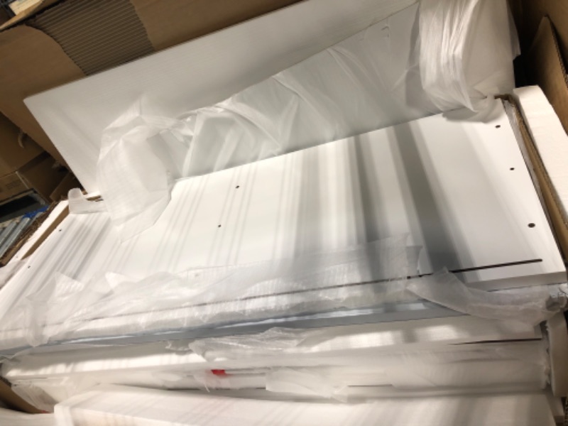 Photo 1 of ** USED/ UNTESTED*** Yaheetech Kitchen Cart with Bamboo Tabletop, 32" Width Rolling Kitchen Island with Drawer and Adjustable Shelf, Storage Cabinet with Spice Rack Towel Bar for Dining Room Kitchen Living Room, White