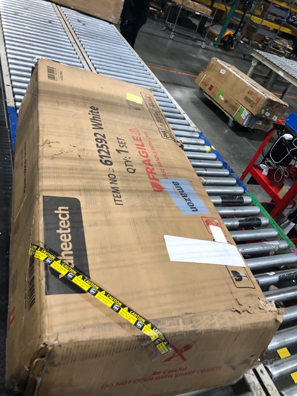 Photo 1 of ** USED/ UNTESTED*** Yaheetech Kitchen Cart with Bamboo Tabletop, 32" Width Rolling Kitchen Island with Drawer and Adjustable Shelf, Storage Cabinet with Spice Rack Towel Bar for Dining Room Kitchen Living Room, White