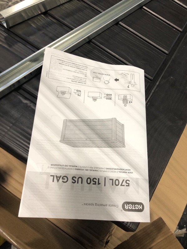 Photo 1 of ** USED*** Keter Westwood 150 Gallon Deck Box Organizer, Doubles as 2-Person Bench Seat, Brown – Large Resin Outdoor Storage and Seating with Lockable Lid for Garden, Pool, and Patio