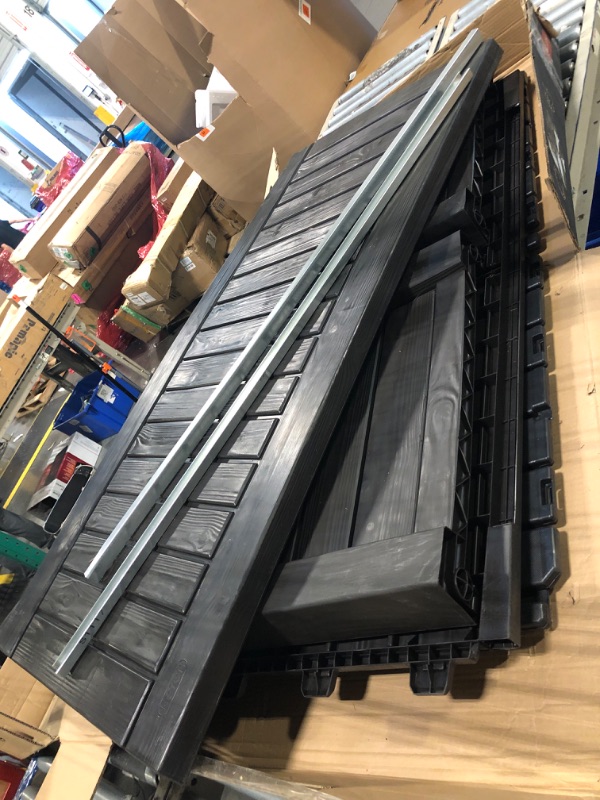 Photo 1 of ** USED*** Keter Westwood 150 Gallon Deck Box Organizer, Doubles as 2-Person Bench Seat, Brown – Large Resin Outdoor Storage and Seating with Lockable Lid for Garden, Pool, and Patio