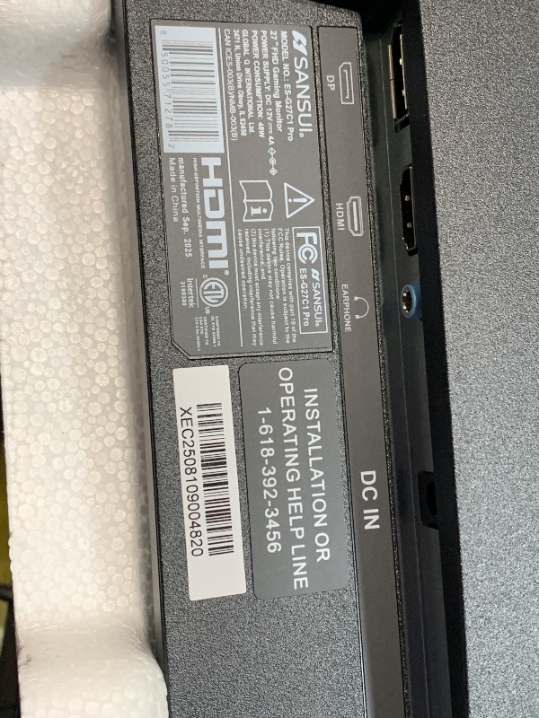 Photo 1 of ** UNTESTED9***** SANSUI 27 Inch Curved 240Hz Gaming Monitor FHD 1080P, 1500R Curve Computer Monitor, 130% sRGB, 4000:1 Contrast, HDR, FreeSync, MPRT 1Ms, Low Blue Light, HDMI DP Ports, Metal Stand, DP Cable Incl.