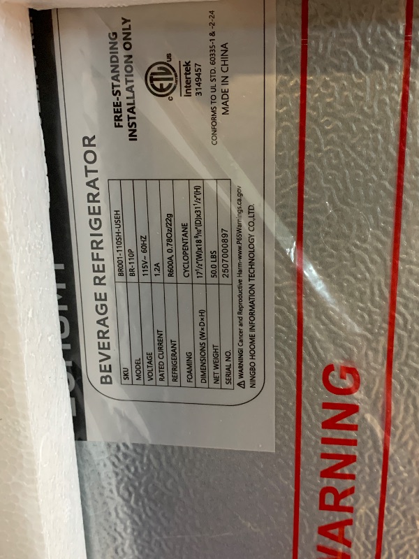 Photo 1 of ** NEW** EUHOMY Beverage Refrigerator Cooler, 130 Can Mini Fridge with Glass Door for Soda Beer or Wine, Beverage Cooler for Home, Office, Bar with Adjustable Removable Shelves, Black