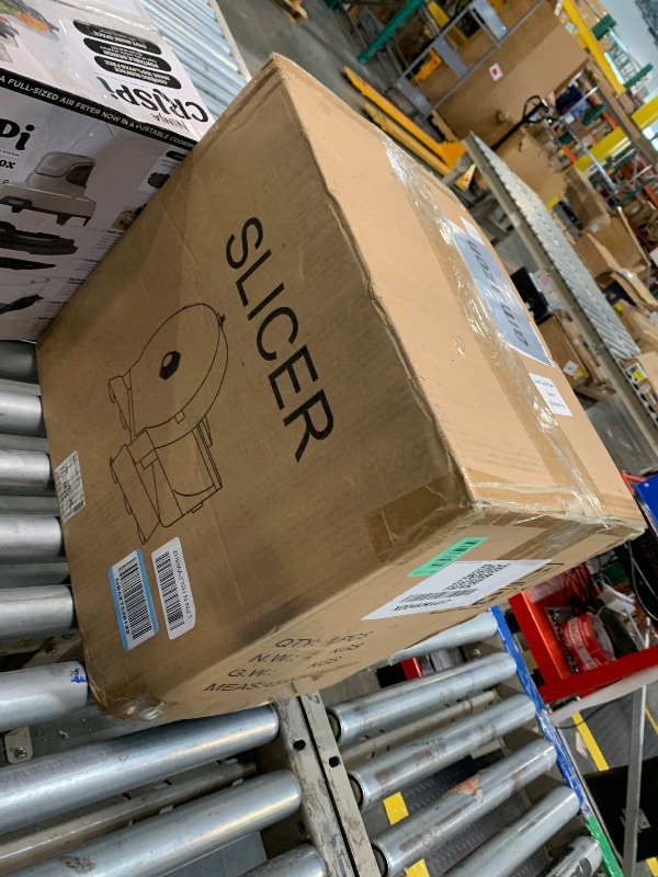 Photo 1 of *** VERY USED***** PYY Commercial Vegetable Slicer - Electric & Manual 2-in-1, 0-0.51" (0-13mm) Adjustable Thickness, Electric Vegetable Slicer with Large Feed Port, High-Speed Food Slicer for Potato Tomato Lemon