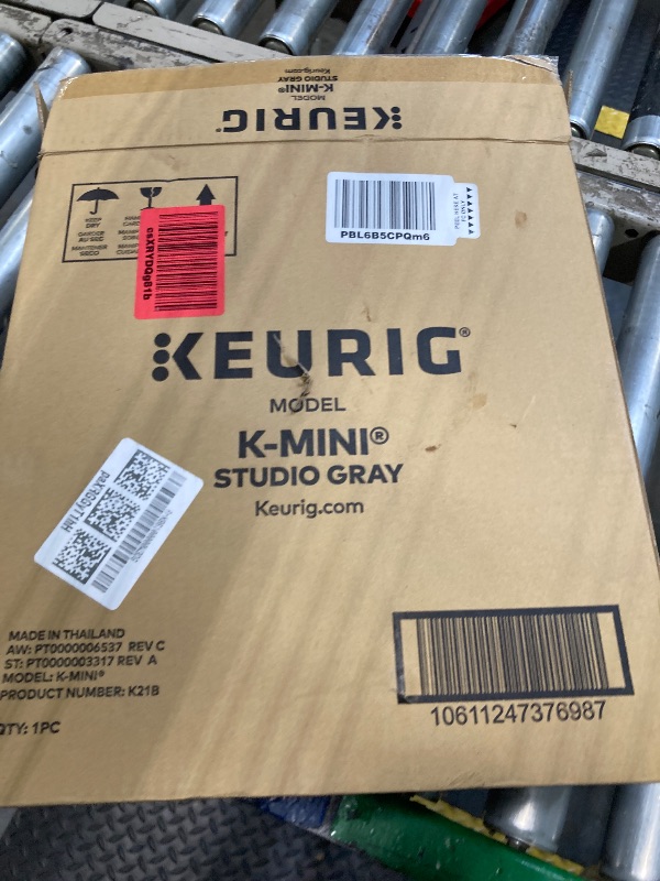 Photo 1 of *Missing Parts*
Keurig K-Mini Single Serve K-Cup Pod Coffee Maker, 6 to 12oz Brew size, with Cord Storage, Perfect for Small Spaces, Studio Gray