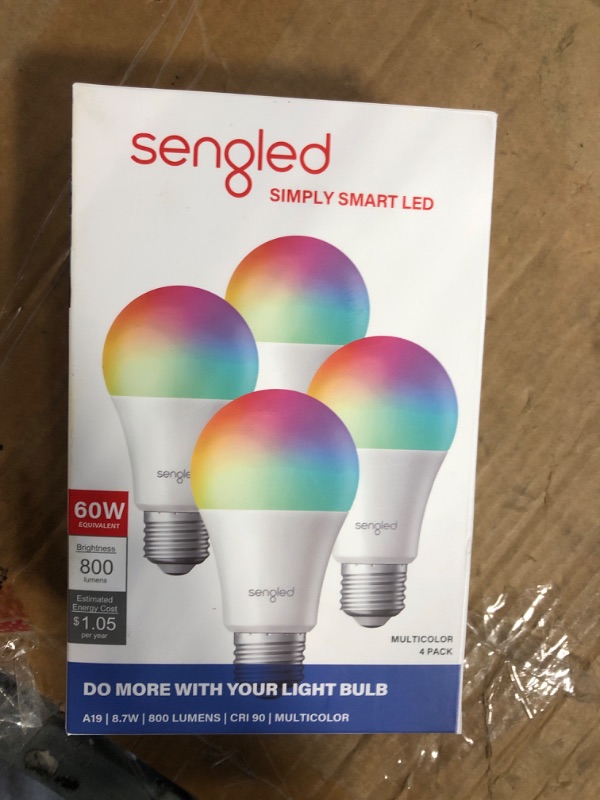 Photo 1 of ** ONLY 3 BULBS ** Sengled Dual Mode Smart Light Bulbs with Remote & App Control, Color Changing Bulbs, RGBW LED Light Bulbs 2700K-6500K Dimmable, 60W, Local Group Control (4P No Remote, No Support Alexa & Google)