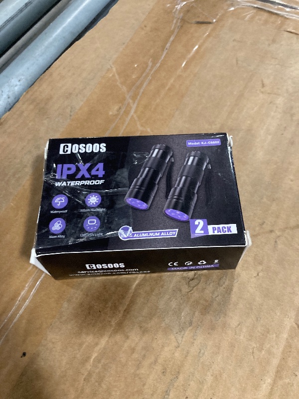 Photo 1 of ****ONLY ONE PIECE**** COSOOS 2 Pack UV Flashlight, 12 LED Handheld Blacklight Flashlight 395nm Mini Light Torch Detector for Dog Pet Urine Stains, Bed Bugs and Scorpions. (Batteries not Included)