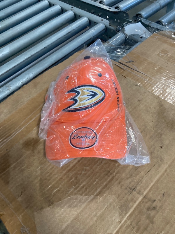 Photo 1 of ***ORANGE CAP*** Anaheim Ducks NHL Officially Licensed Adjustable Snapback Hat Big Rig Icon Team Color