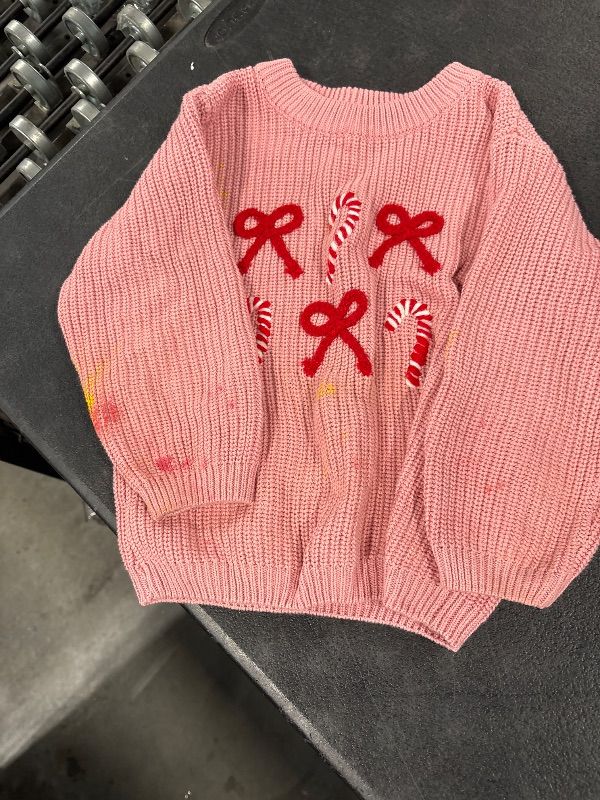 View 3 of **DIRTY/DAMAGED**
Amnnchya Christmas Baby Girl Boy Sweater Bow Long Sleeve Kids Knit Sweatshirt Toddler Newborn Infant Fall Winter Pullover (Pink Candy, 3-4 Years)