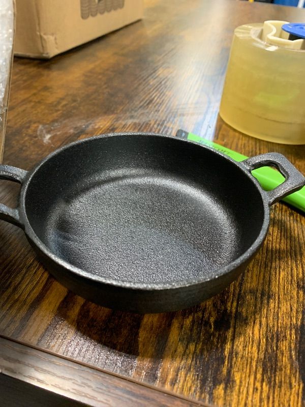 Photo 1 of ***small**** Ziliny 10 Pack Mini Cast Iron Skillets 5 x 5 x 1.3 Inch Cast Iron Pan Small Ramekin Set Black Casserole Dish Cookware Oven Safe Mini Skillets for Kitchen Indoor Outdoor Picnic