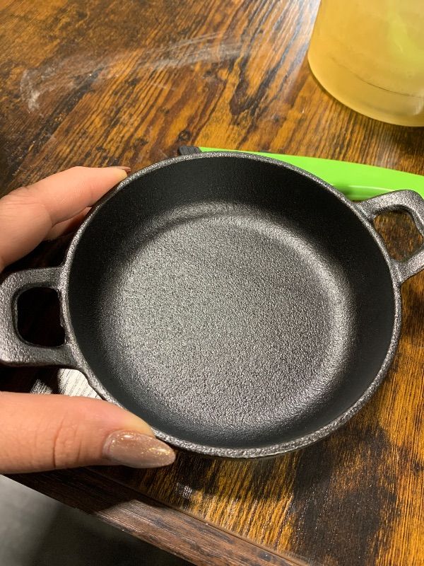 Photo 1 of ***small**** Ziliny 10 Pack Mini Cast Iron Skillets 5 x 5 x 1.3 Inch Cast Iron Pan Small Ramekin Set Black Casserole Dish Cookware Oven Safe Mini Skillets for Kitchen Indoor Outdoor Picnic