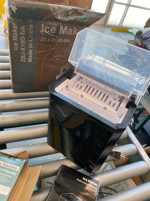 Photo 1 of ***SEE NOTES*** Sweetcrispy Countertop Ice Maker, Portable Ice Machine Self-Cleaning, 9 Cubes in 6 Mins, 26 lbs/24Hrs, 2 Sizes of Bullet Ice for Home Party Office,Elegant Black