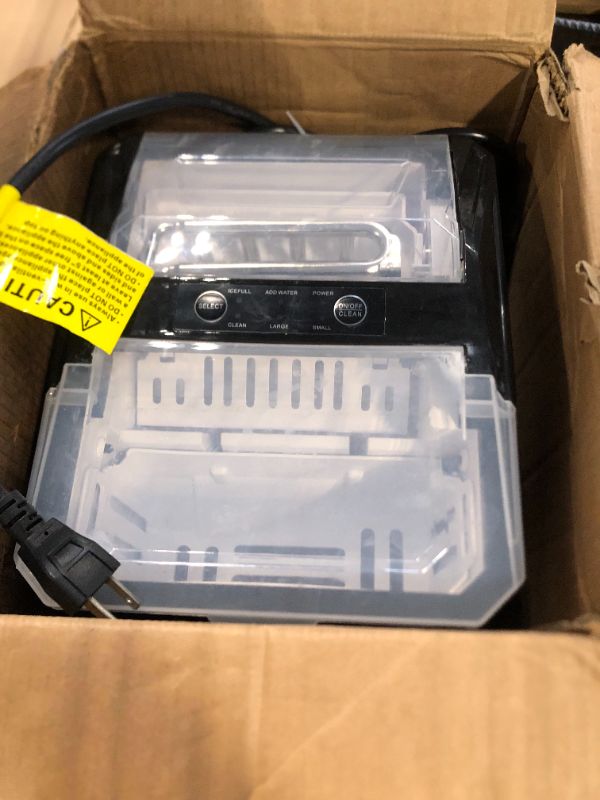 Photo 1 of ***SEE NOTES*** Sweetcrispy Countertop Ice Maker, Portable Ice Machine Self-Cleaning, 9 Cubes in 6 Mins, 26 lbs/24Hrs, 2 Sizes of Bullet Ice for Home Party Office,Elegant Black