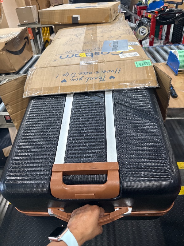 Photo 1 of ** USED ** Cosbarn Luggage Sets 5 Piece with ABS Hardshell, Hardside Suitcase Set with Spinner Wheels Tsa Lock, Lightweight Hard Case Waterproof Travel Suitcases with Wheels for Women Men, Black