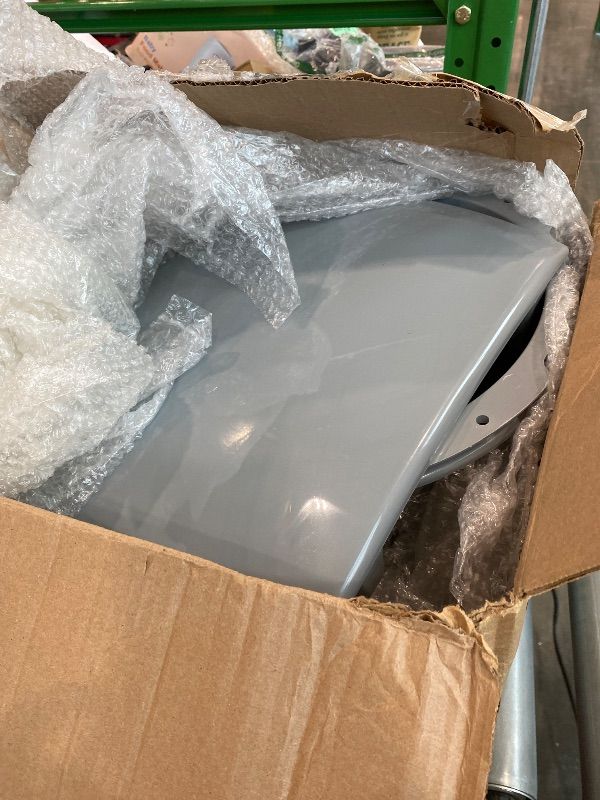 Photo 1 of **UNTESTED**
Medline 3-in-1 Steel Bedside Commode, Elongated Seat, Sturdy Folding Frame, 7.5 QT. Bucket, 350 lb. Weight Capacity, Clip-on Seat, Easy Cleaning, Tool-Free Assembly, Gray