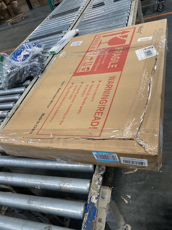 Photo 3 of Niccy Oval LED Mirror for Bathroom, 32x20 Front Lit + Backlit Vanity Mirrors with Light Anti-Fog, Shatter-Proof, Makeup Mirror with Gold Frame (Horizontal/Vertical)