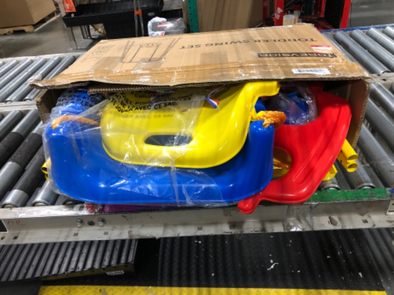 Photo 1 of ****Missing hardware****Upgraded Toddler Swing with Tray, Baby Swing Outdoor with Detachable Design, Safety Belt, Foldable Frame for Outdoor & Indoor Use