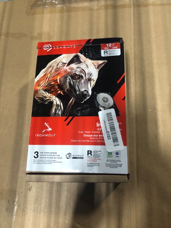 Photo 1 of **** S/N ZRT2HPRV **** Seagate IronWolf 12TB NAS Internal Hard Drive HDD – CMR 3.5 Inch SATA 6Gb/s 7200 RPM 256MB Cache for RAID Network Attached Storage (ST12000VNZ008/ST12000VN0008)