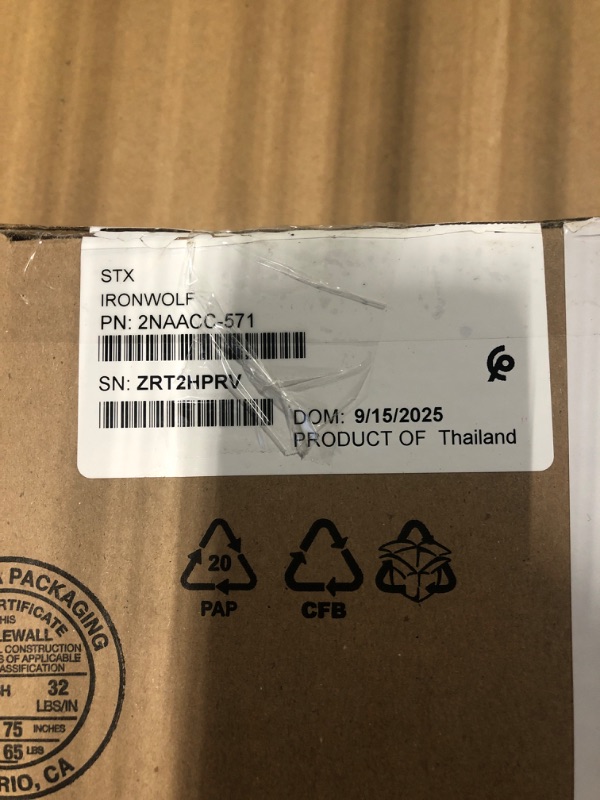 Photo 1 of **** S/N ZRT2HPRV **** Seagate IronWolf 12TB NAS Internal Hard Drive HDD – CMR 3.5 Inch SATA 6Gb/s 7200 RPM 256MB Cache for RAID Network Attached Storage (ST12000VNZ008/ST12000VN0008)