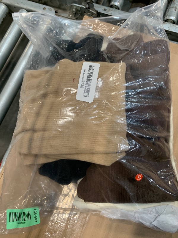 Photo 1 of **** STOCK PHOTO FOR REFERENCE *** Ekouaer Women 4 Pack Turtleneck Shirts Ribbed Knit Thermal Underwear Tops Lightweight Long Sleeve Layer Tees Basic Pullover Blouse S (Black + Beige + Tan + Brown)