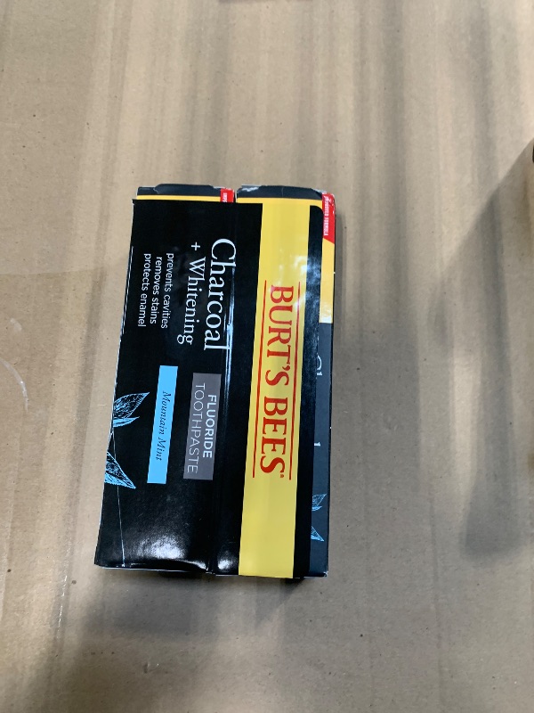 Photo 1 of **** ONLY 2 *** Burt's Bees Toothpaste, Natural Flavor, Charcoal with Fluoride Toothpaste, Mountain Mint, 3 x 4.7oz