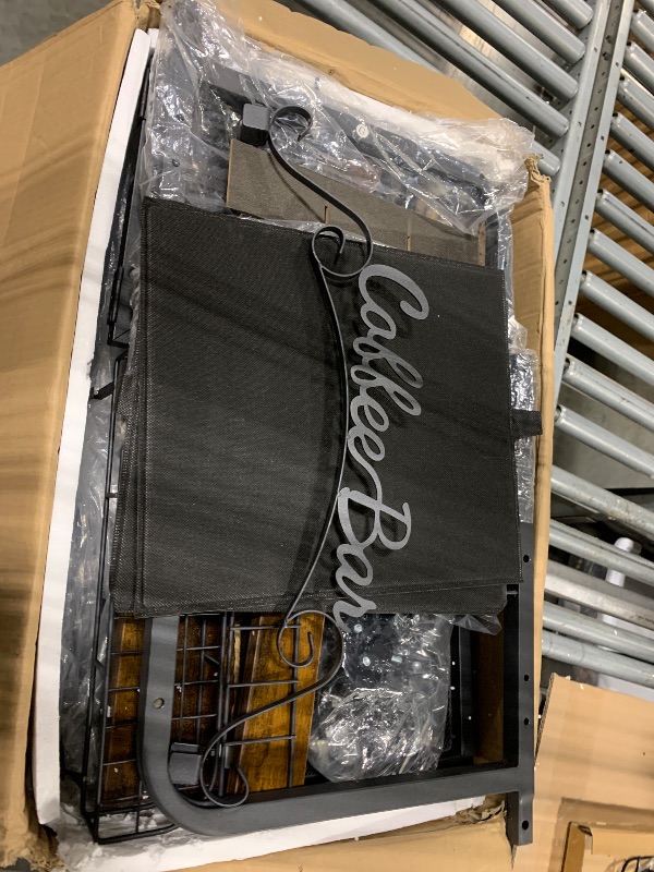 Photo 1 of **** MISSNG INSTRUCTION MANUAL *****  Coffee Bar Cart with Wheels, 5-tier Coffee Bar Table, Kitchen Coffee Bar Cabinet with Storage, Rustic Coffee Bar, Rolling Coffee Cart, Coffee Nook, Corner Coffee Bar Station with Drawer, Bakers Rack